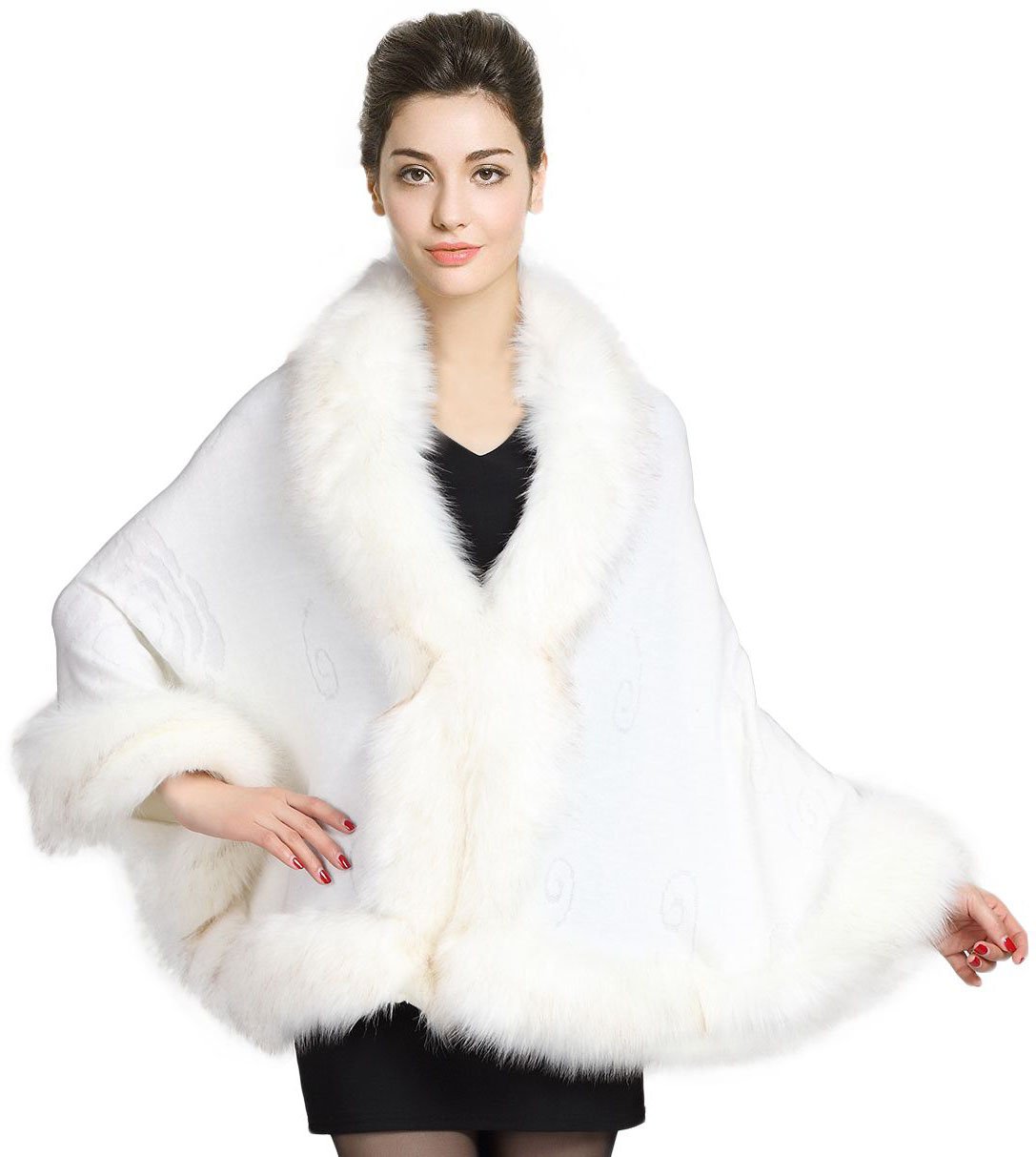 Buy Women Faux Fur Wrap Shawl Stole for 