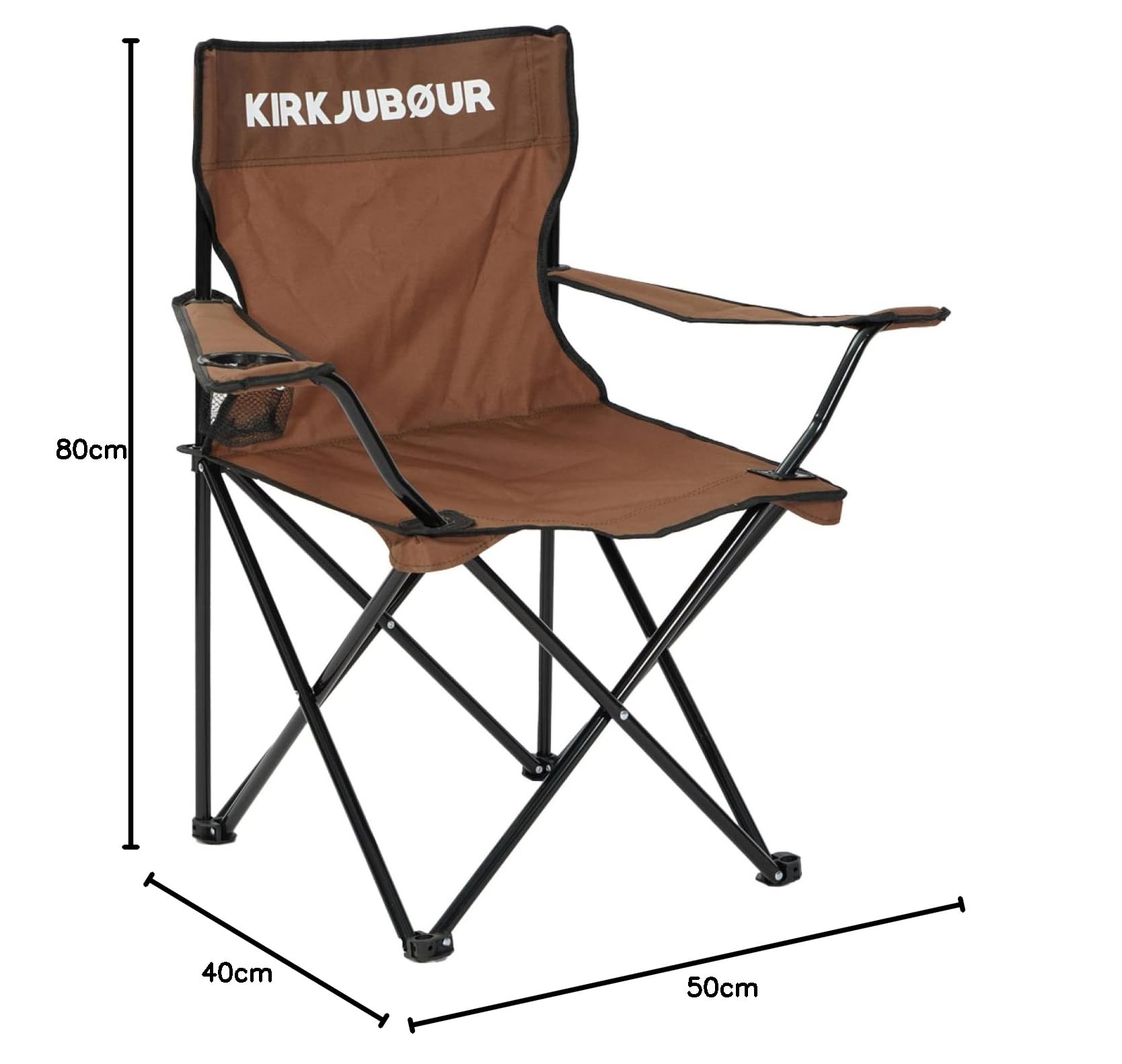 Kirkjubøur® Njörd krzesło kempingowe, składane, outdoorowe, kempingowe, turystyczne, składane (brązowe)