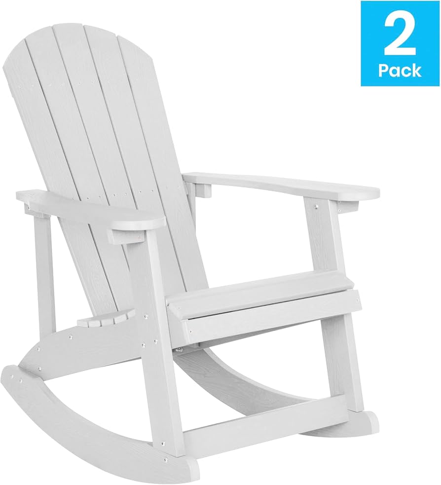 Amazon.com: BizChair Poly Resin Wood Adirondack Rocking Chair