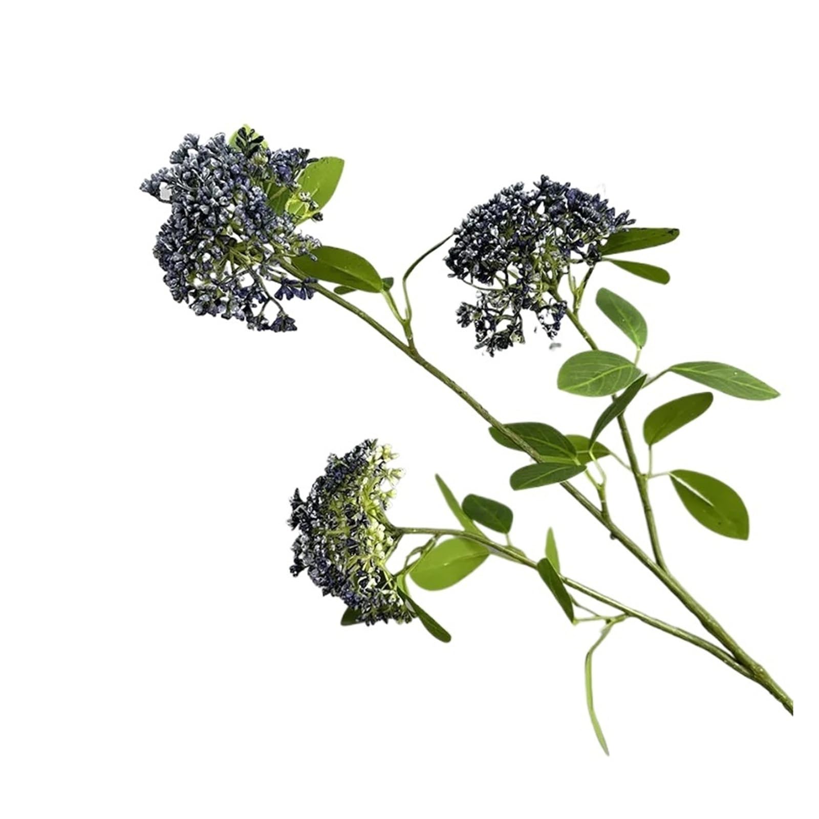 HamPaesk 3pcs Simulation Flower Plastic Green Plants Balcony Decoration Fake Artificial Plant Floral(Blue)