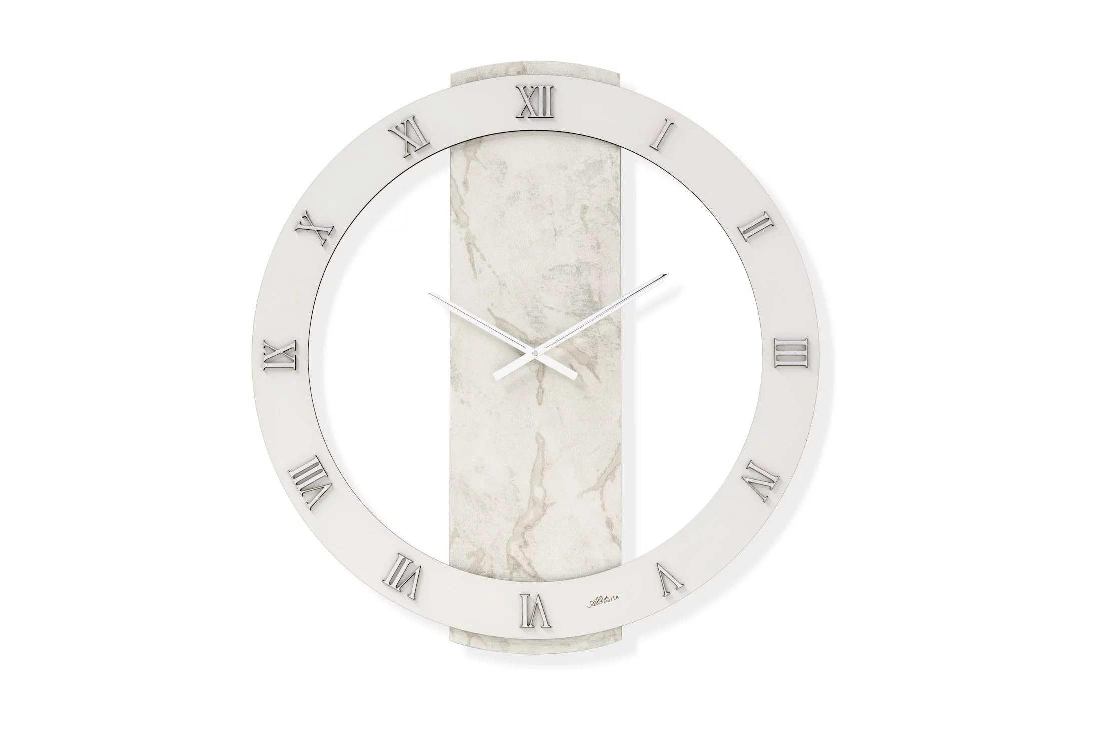 Horloge murale moderne bois salon grand format 60 cm chiffres romains