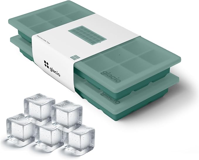 Ice Cube Tray – Small Silicone Molds with Lids, BPA-Free and Flexible for Cocktails and Beverages – Set of 2 - glacio