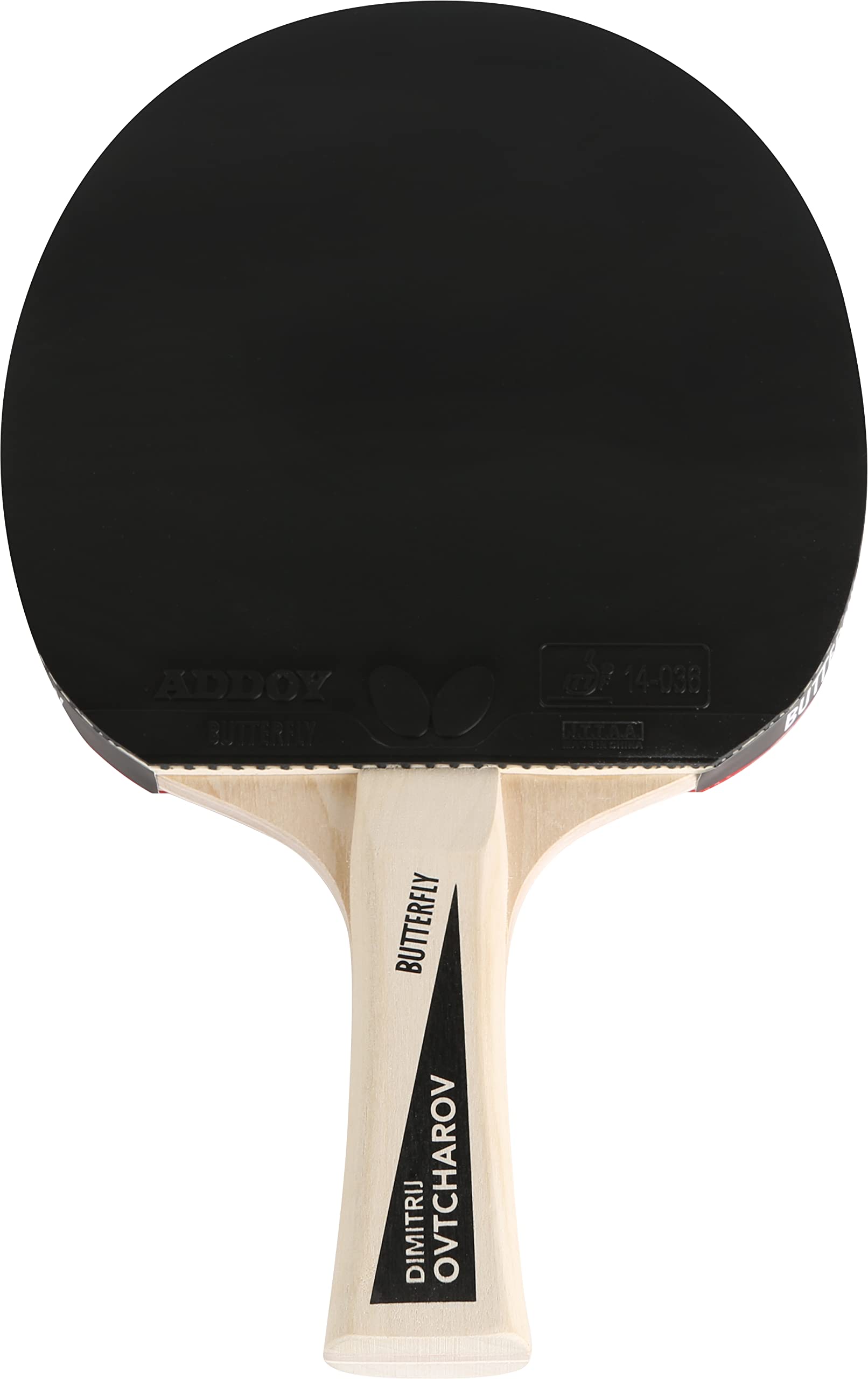 Butterfly Dimitrij Ovtcharov zestaw do tenisa stołowego, 2 rakietki do tenisa stołowego + 6 piłek TT, certyfikowana przez ITTF, gąbka 1,5 mm, dla początkujących do tenisa stołowego