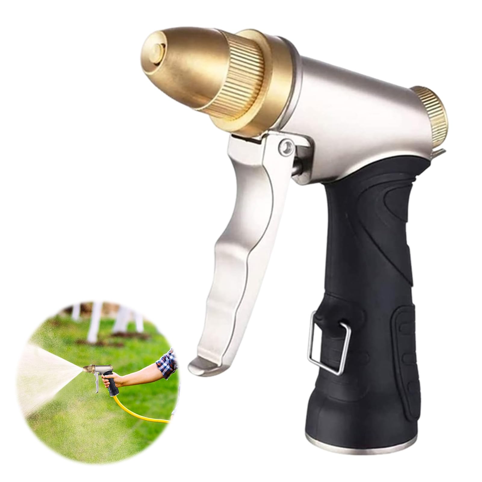 Ugello per tubo da giardino Modelli di spruzzo regolabili Spruzzatore da giardino resistente Ugello ad alta pressione per piante Lavaggio auto Doccia per animali domestici