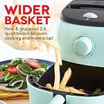 Friteuse à air électrique Dash DCAF200GBAQ02 Tasti Crisp, panier de friture antiadhésif, guide de recettes + fonction d'arrêt automatique, 2,6Qt, aqua
