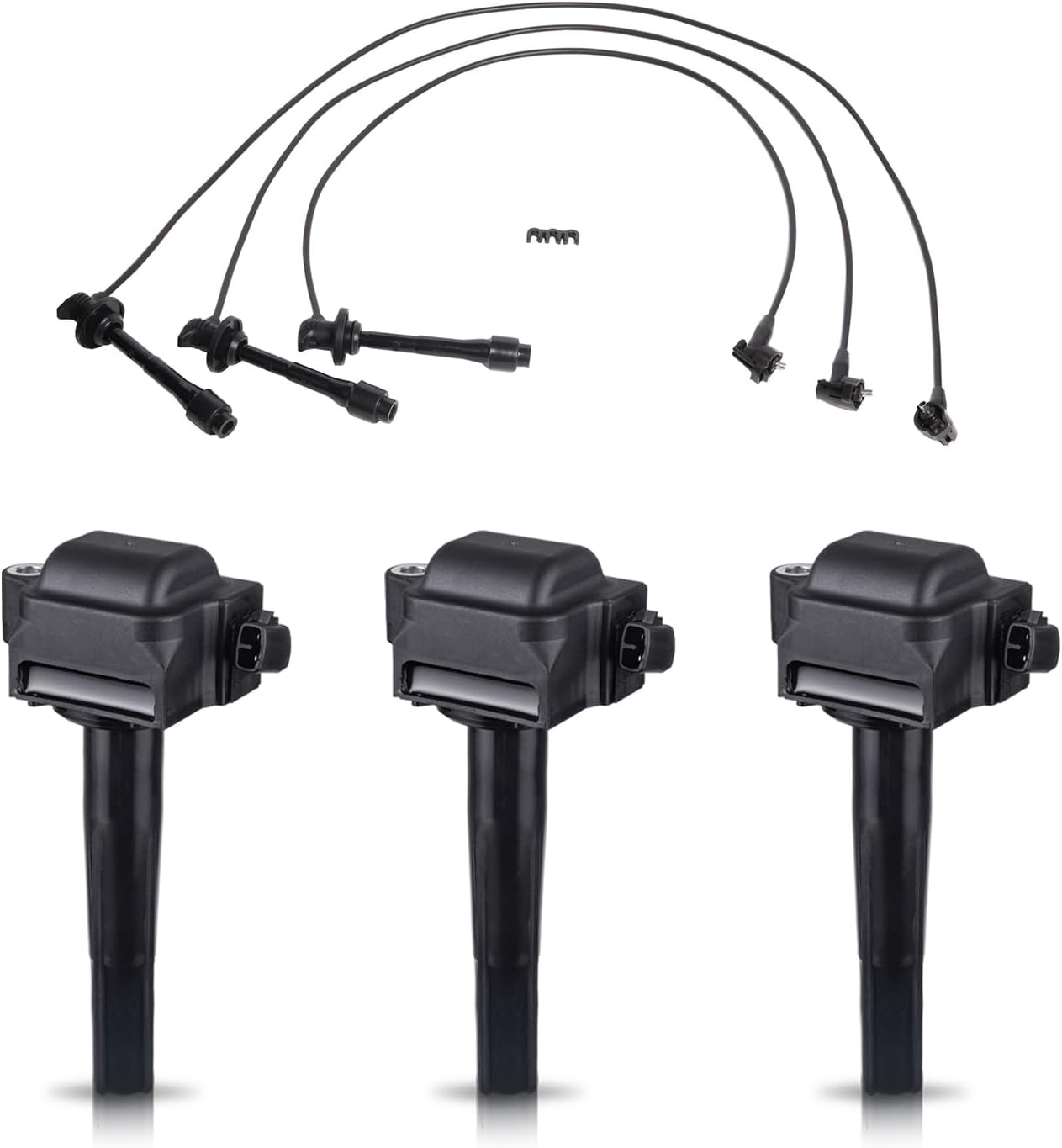 ENA Set of 3 Ignition Coil Pack and 3 Wire Set V6 3.0L Compatible with Toyota Lexus 1996 1997 1998 1999 2000 2001 Camry Sienna Avalon Solara ES300 Engine 1MZFE Replace# UF155 9091902215 IC267 S623000