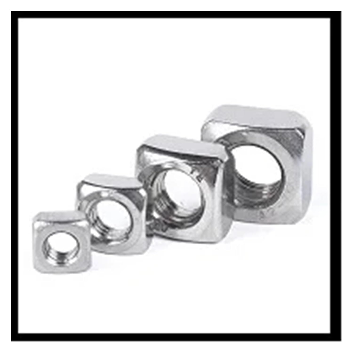 DIN562 Thin Nuts M3 M4 M5 M6 M8 A2 Stainless Steel Square Thin Nuts 10-50pcs (Color : Staniless Steel 304, Size : M6 20pcs)