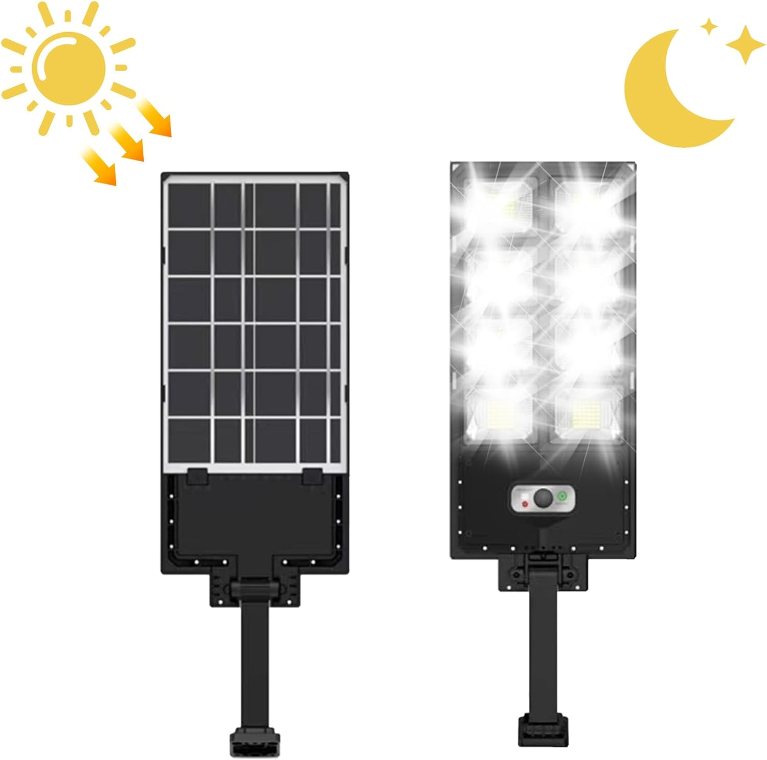 Solar Street Lights Outdoor, Solar Street Lights with Remote Control, 1000000lm LED Outdoor Dusk to Dawn Solar Road Area Lamp, Waterproof Solar Security Flood Lights for Parking Lot Yard