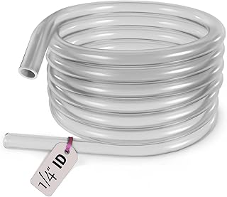 Replacement Fuel Line Hose Tube 1/4" ID x 3/8" OD Gas Hose Fuel Line for Small Engines, Chainsaw, Blower, String Trimmer Lawn Mower Power Tools and Generators 3.2ft/1m (Clear)
