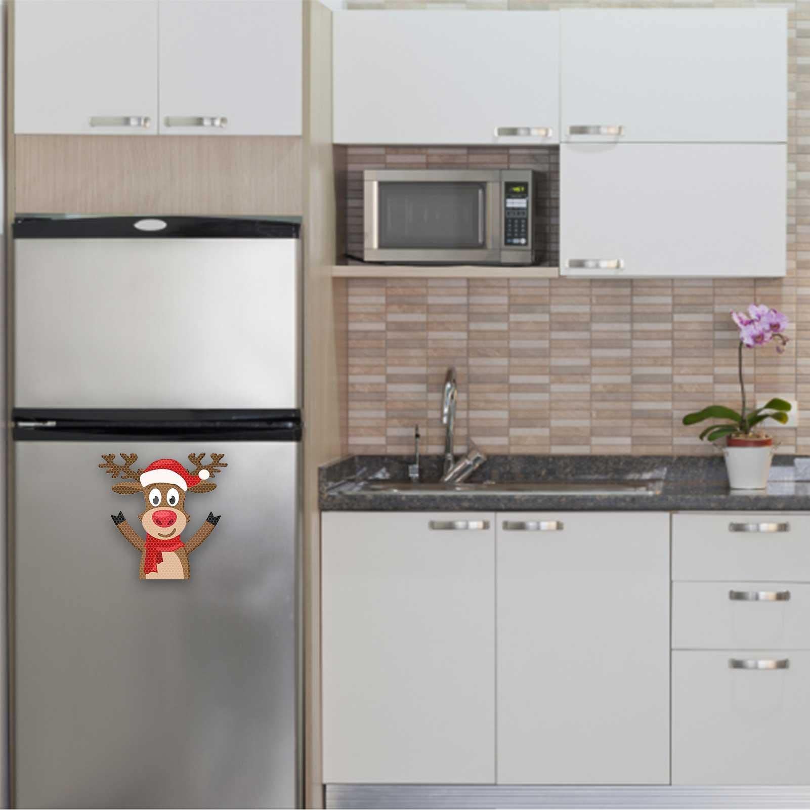 Magneetstickers voor koelkast | Merry Christmas Magnetische Decoraties | Kerstman/Rendier/Sneeuwman Magneten voor Koelkast Garage Kasten Metalen Deur