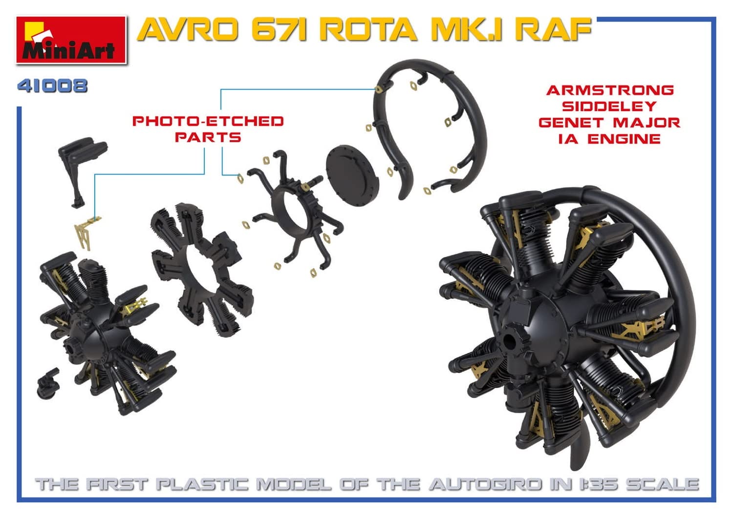 Miniart MA41008 Modellino Veicolo da Guerra In Plastica da Montare, Avro 671 Rota Mk.I Raf, Scala 1:35