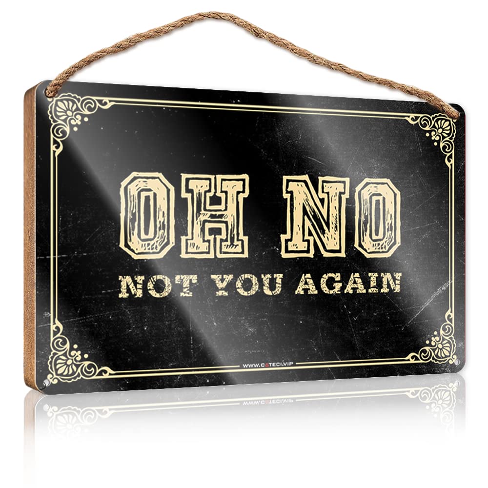 FRINTOXA Wood Plaque Sign Oh No Not You Again Wooden Sign(23X35CM)