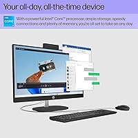 Vista 4 de HP PC de sobremesa todo en uno de 23.8 pulgadas, pantalla FHD, Intel Core i3-N300, 8 GB de RAM, SSD de 256 GB, gráficos Intel UHD, Windows 11 Home