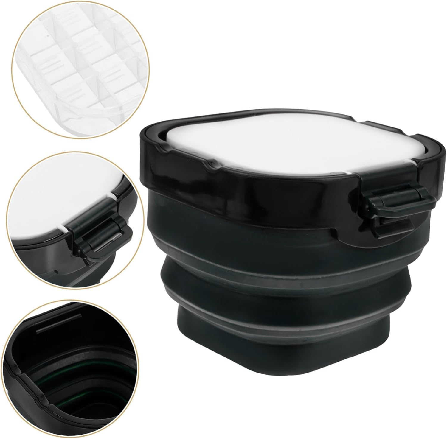 Portable Multi-Function Paint Brush Washer Lid Foldable Acrylic Box for Watercolor Artists Compact Brush Cleaner for Daily Use