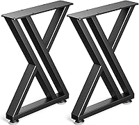 Vista 12 de Patas de metal para mesa de centro de 16 pulgadas, patas de banco negras resistentes, adecuadas para patas de muebles de bricolaje, mesas