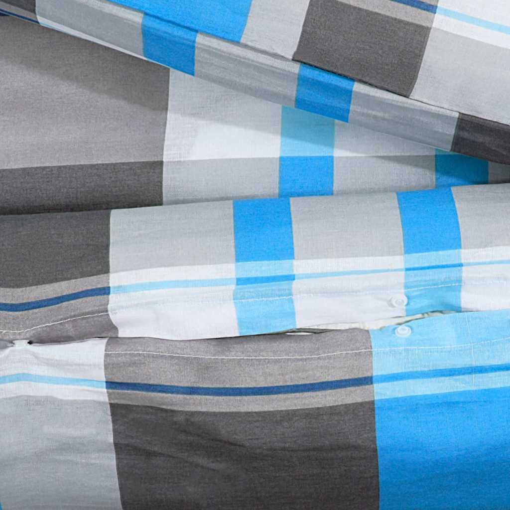Set Copripiumino Blu e Grigio 260x240 cm in Cotone, Casa e Giardino,Biancheria,Lenzuola e Coperte,Copripiumini, 0.73kg-136068