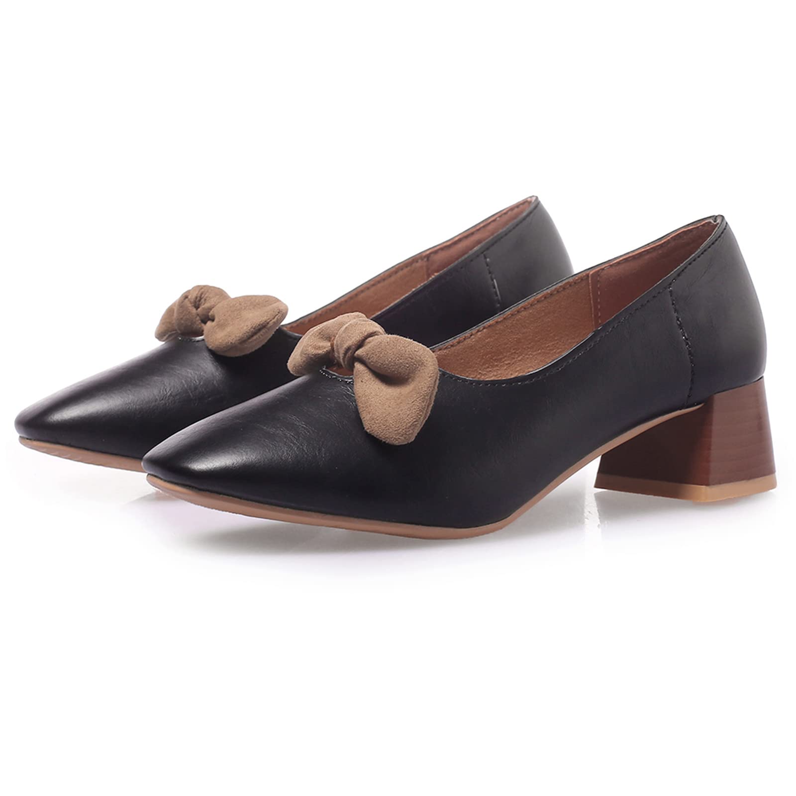 Gicoiz Bureau Travail Loafer Femmes Formal Bout Carré Chaussures Bow