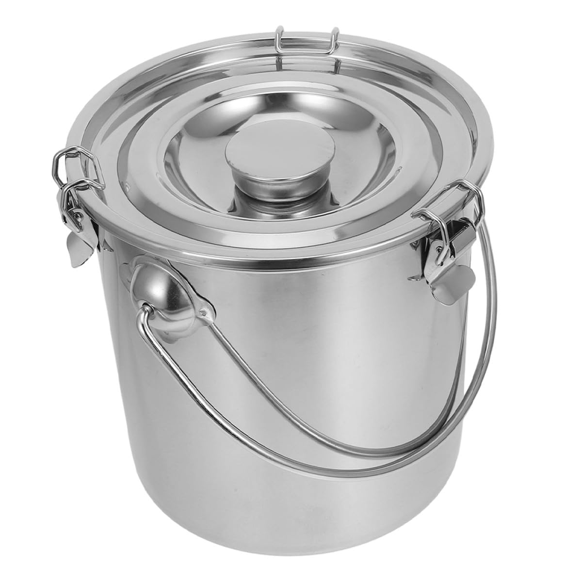 Luftdichter Edelstahlbehälter 9l mit Griff und Deckel, Silber
