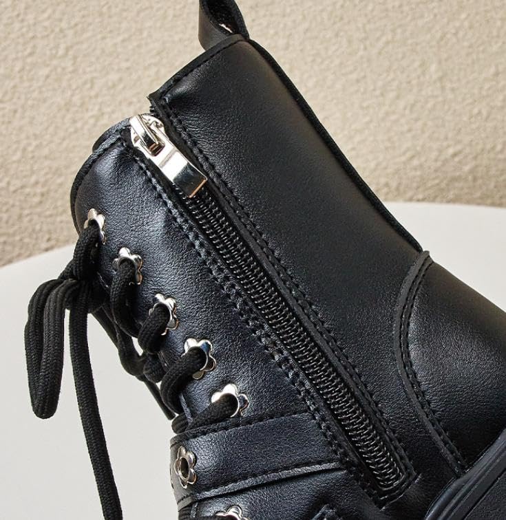 Girls platform Ankle Boots Side Zip Comfort Non-Slip Boot Lace Up Outdoor Combat Boot(Toddler/Little Kid/Big Kid)3