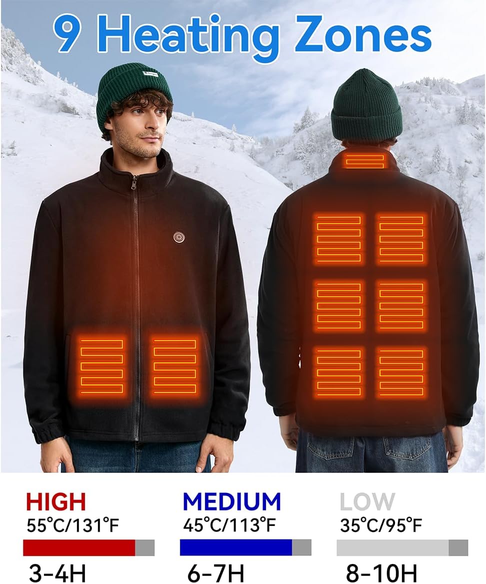 Heated Jackets for Women & Men with Battery, 15 Heating Zones, Dual Control Heating Coat for Winter Outdoor - Image 4