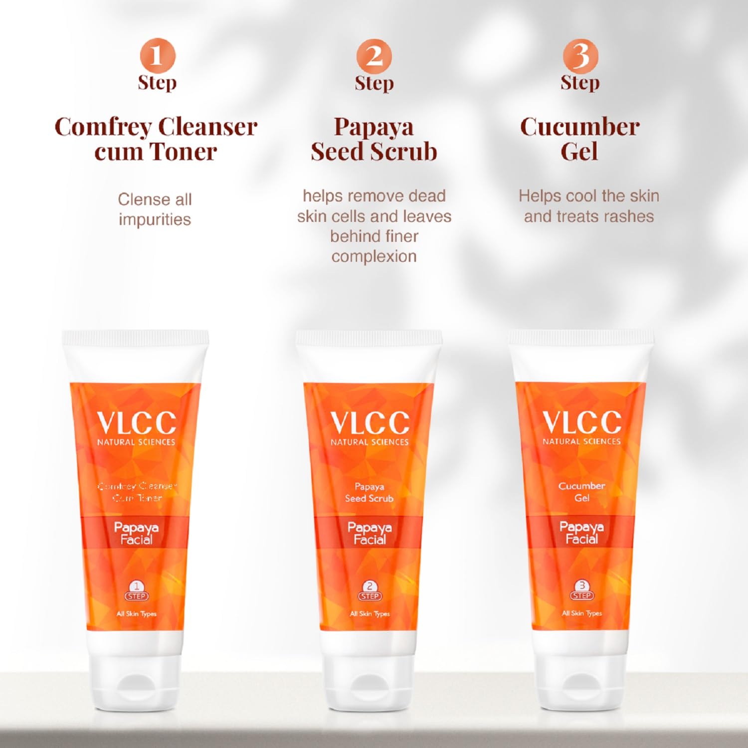 VLCC Papaya Fruit Facial Kit + FREE Rose Water Toner Worth Rs 170 | 300gm + 100ml