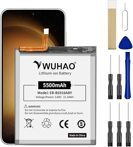 WUHAO Batería de repuesto para Samsung Galaxy S23+ Plus EB-BS916ABY Batería de repuesto actualizada para Galaxy S23+ Plus SM-S916B SM-S916N SM-S916U