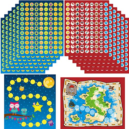 48 Mini Tablas de Incentivos de Búhos 24 Tablas de Recompensas de...