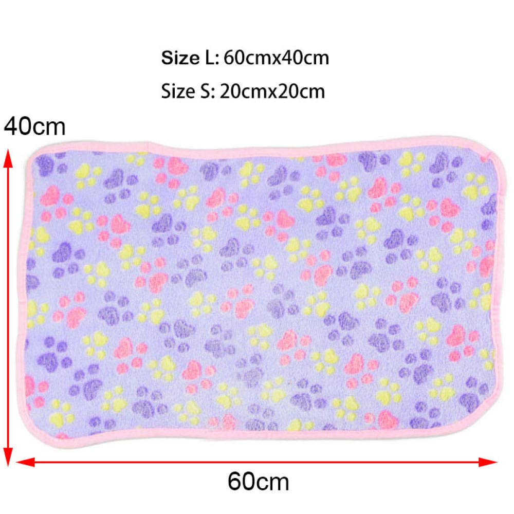 Coperta per Cani 40X60cm Cat Dog Bed Mats Morbida Flanella in Pile Stampa del Piede Coperta per Animali Domestici Calda Coperta per Letti Materassino per Cane Gatto 2Pz A