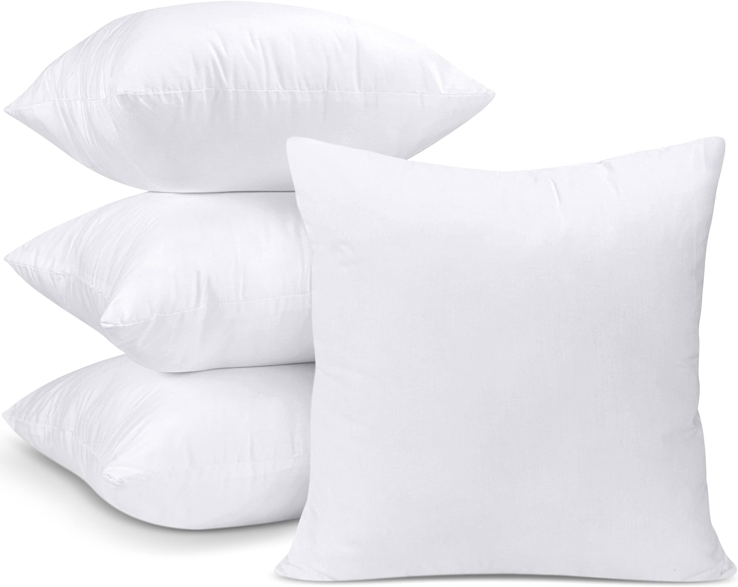 Utopia Bedding Cushion Inserts (Pack of 4) – 45x45 cm (18x18 inch) Hollowfibre Inner Pads for Sofa or Bed – White Cushion Fillers Thorw Pillow