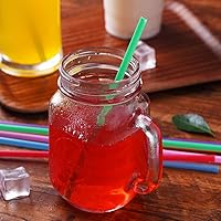 Vista 4 de 200 popotes desechables largos de plástico coloridos. (0.23 pulgadas de diámetro y 10.2 pulgadas de largo)