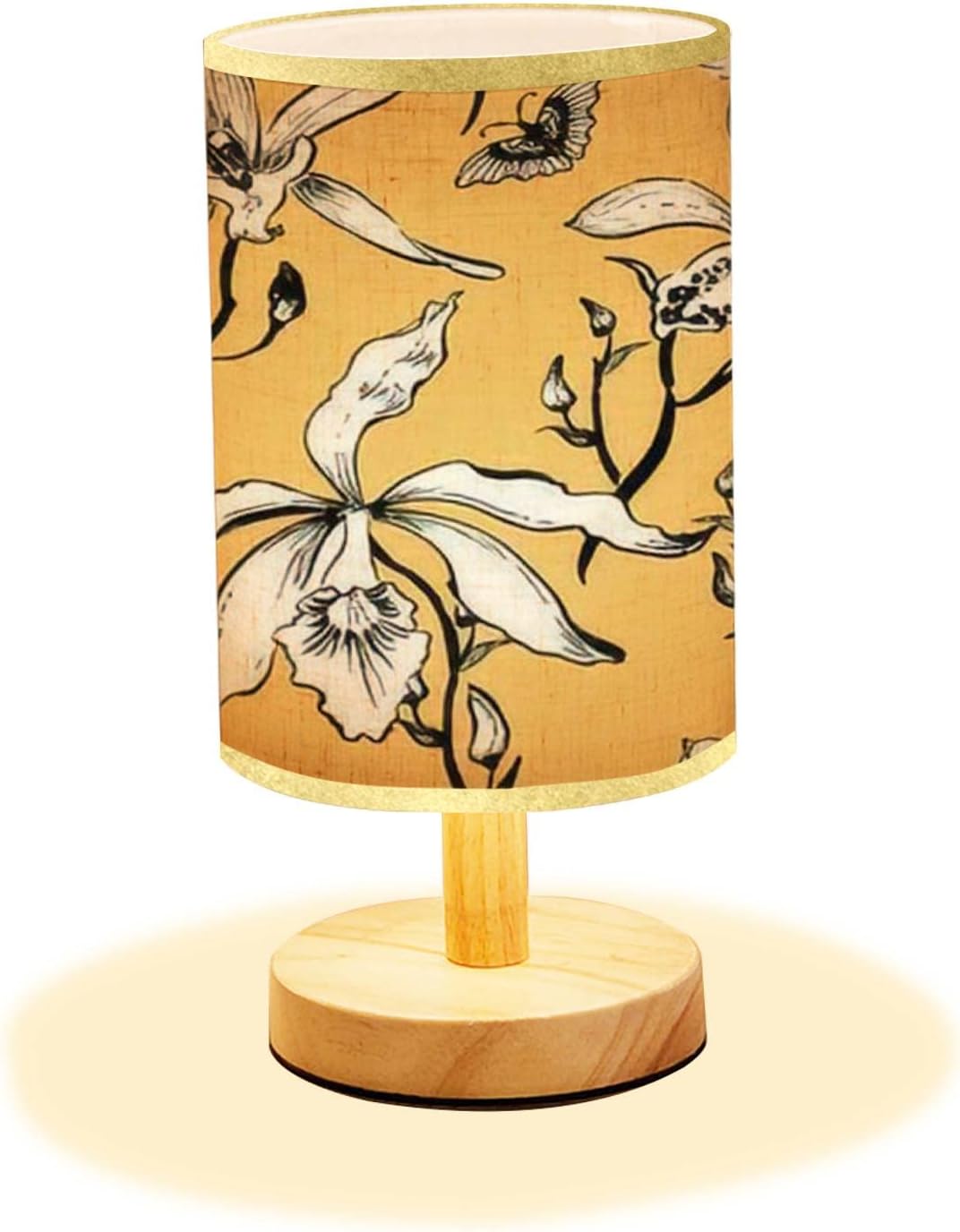 LOPYEIJFG Minimalist Bedside Table Lamp Handrawn Seamless Orchid