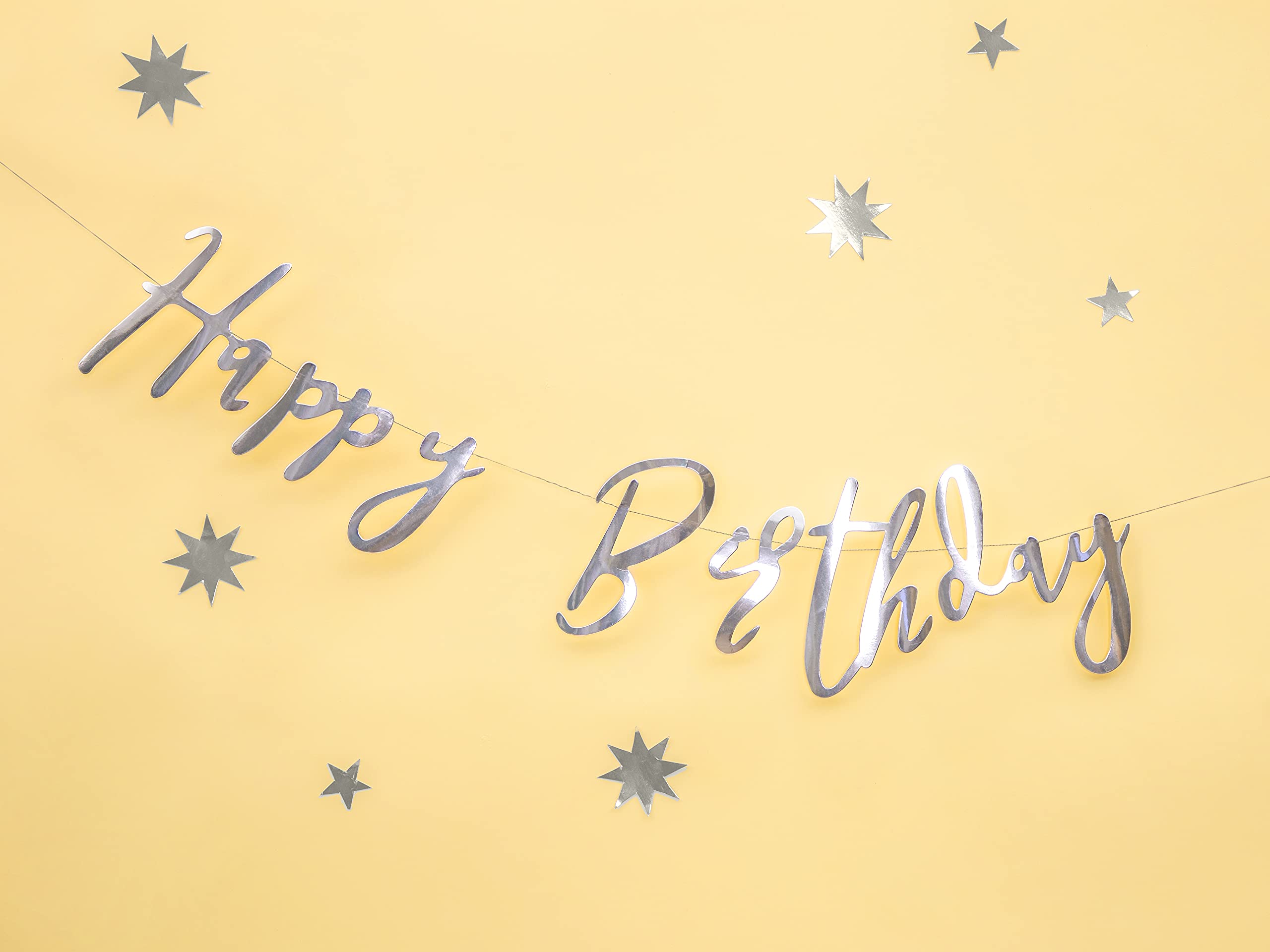 Generique - Festone Compleanno Happy Birthday Argento 16,5x62 Cm