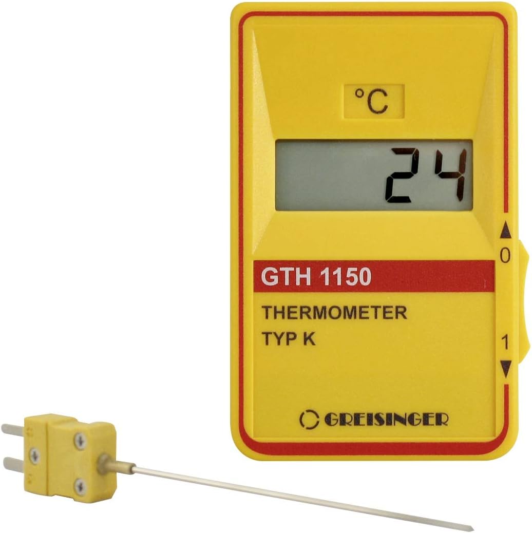 GHM Greisinger GTH 1500 Gourmet Set Meat Thermometer, thermometer with probe, plastic, yellow, 14 x 6.8 x 3 cm, 2 units