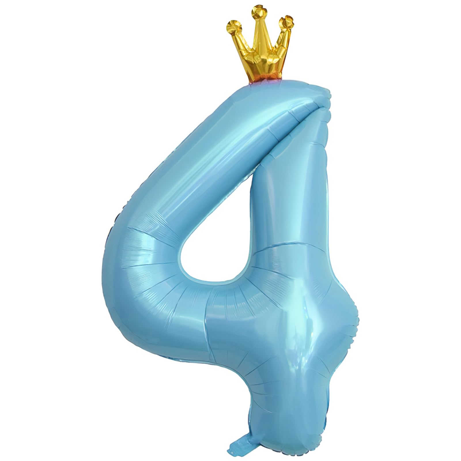 ASTARON Number 4 Balloon 40 Inch for Party Decorations, Blue 4th With Crown for Decor, Anniversary