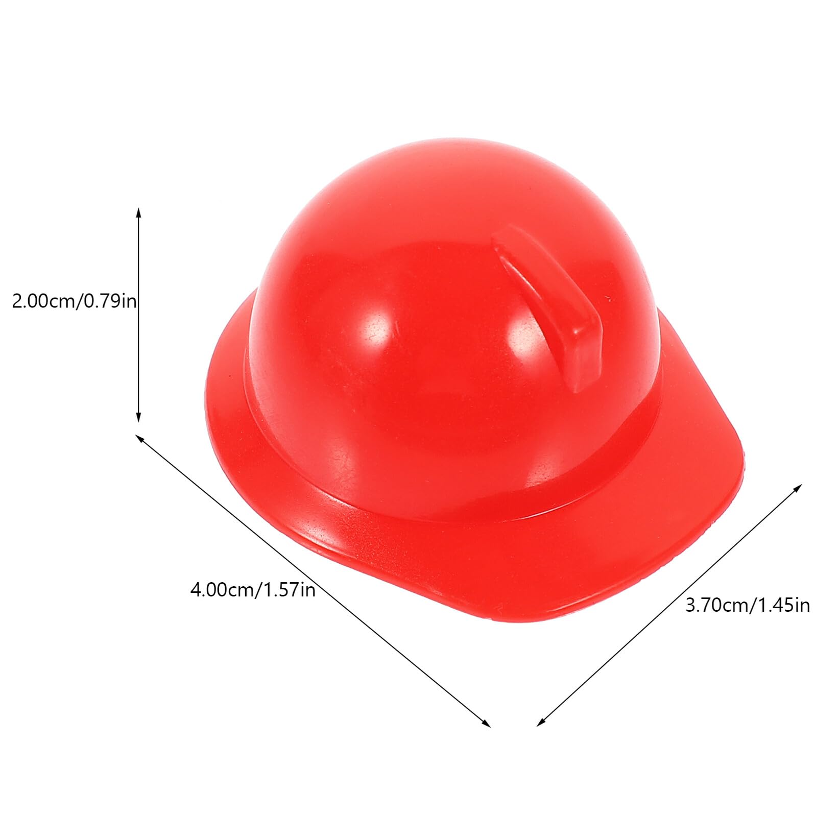 Mini Cascos de Seguridad para Muñeca, 20 Piezas, Plástico Rojo | Decoración para Tarta y Mascota, Uso Exterior, Accesorio Lúdico para Niños