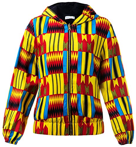 Shenbolen Women African Print Coat Kente Top(A,XXX-Large)