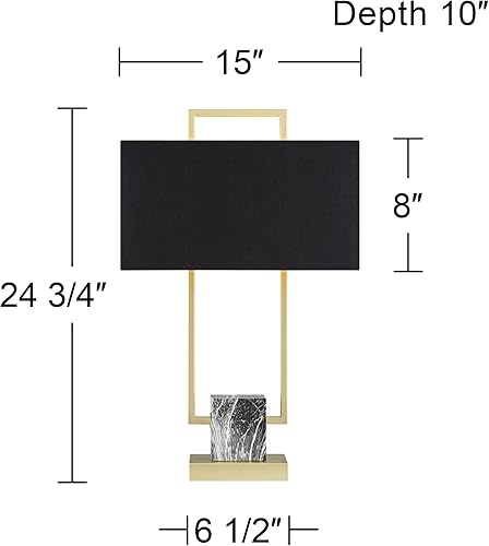 Miniatura 4 de 360 Lighting Carl - Juego de 2 lámparas de mesa modernas de 24 34 pulgadas de alto, acabado dorado, para sala de estar, dormitorio, mesita de noche,