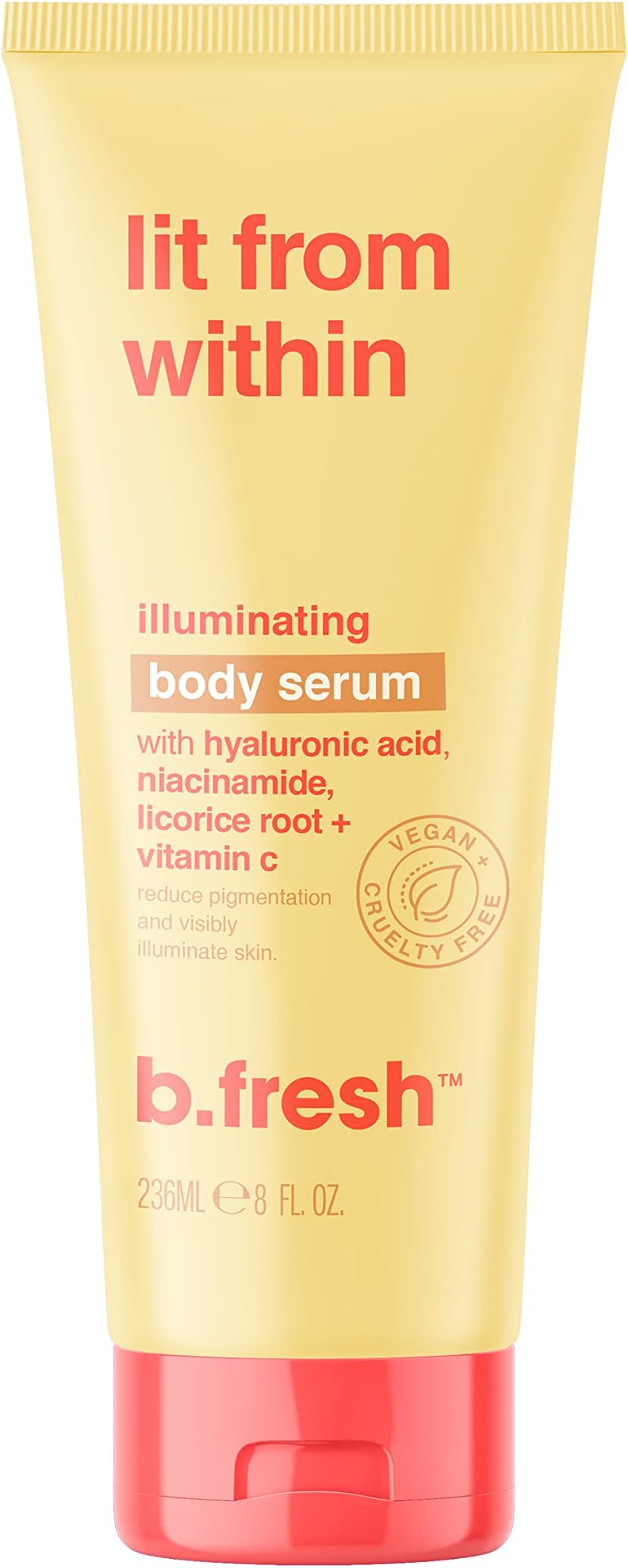 B.TAN Moisturizing Body Lotion | Lit From Within Body Serum - Get a Brightening Glow, For Dry Dull Skin, Packed with Hyaluronic Acid, Niacinamide+ Vitamin C, 8 Fl Oz