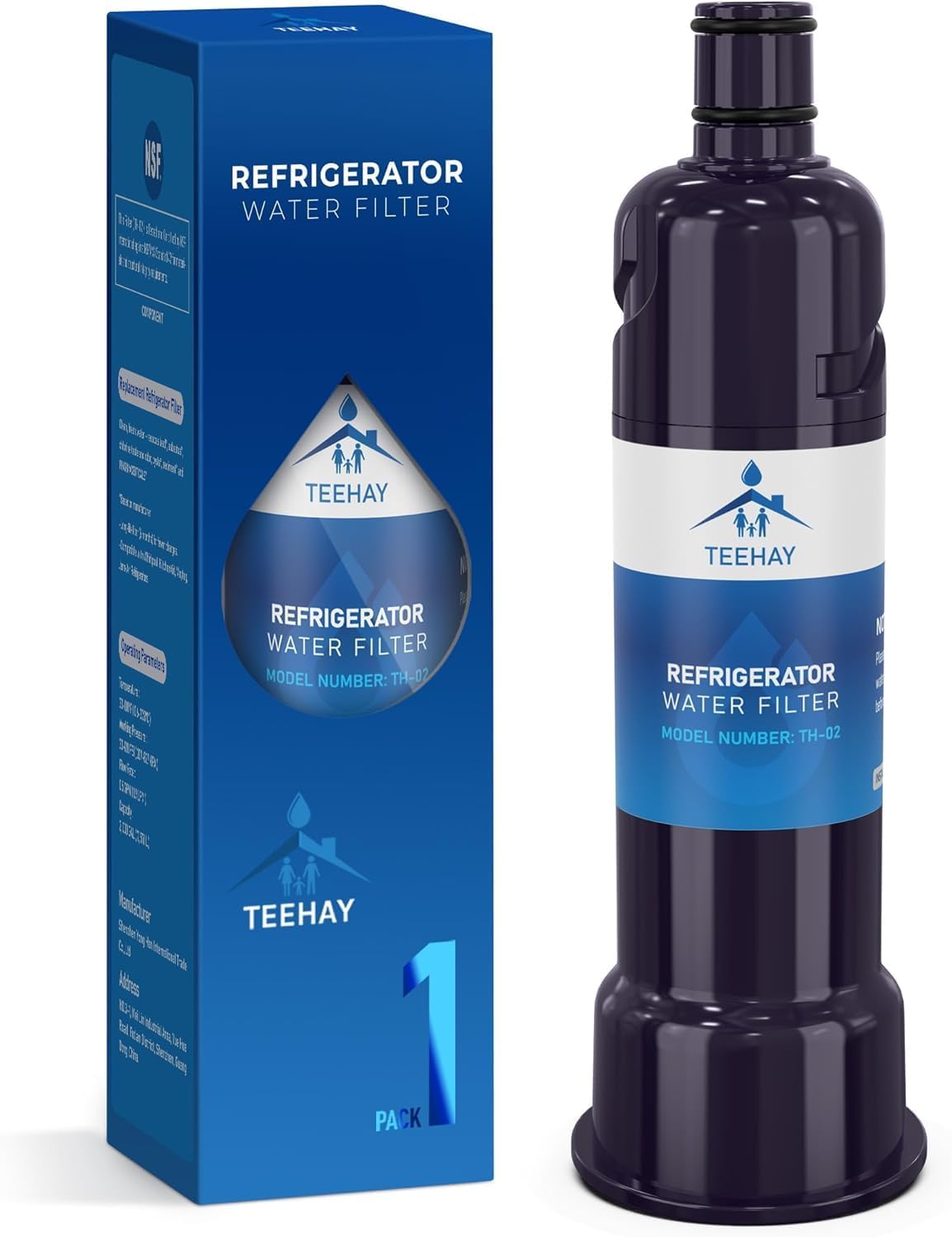 TEEHAY ICE2 F2WC9I1 Ice Maker Filter Replacement, Compatible with Whirlpool WUI75X15HZ, WUI75X15HW, WUI75X15HB, WUI95X15HZ Ice Makers, KitchenAid KUIX535HPS, KUIX535HBS, 1 Pack