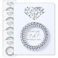 Vista 12 de Juego de 6 lazos en espiral para el cabello en una tarjeta de propuesta, cordón para teléfono para despedida de soltera, regalos de despedida