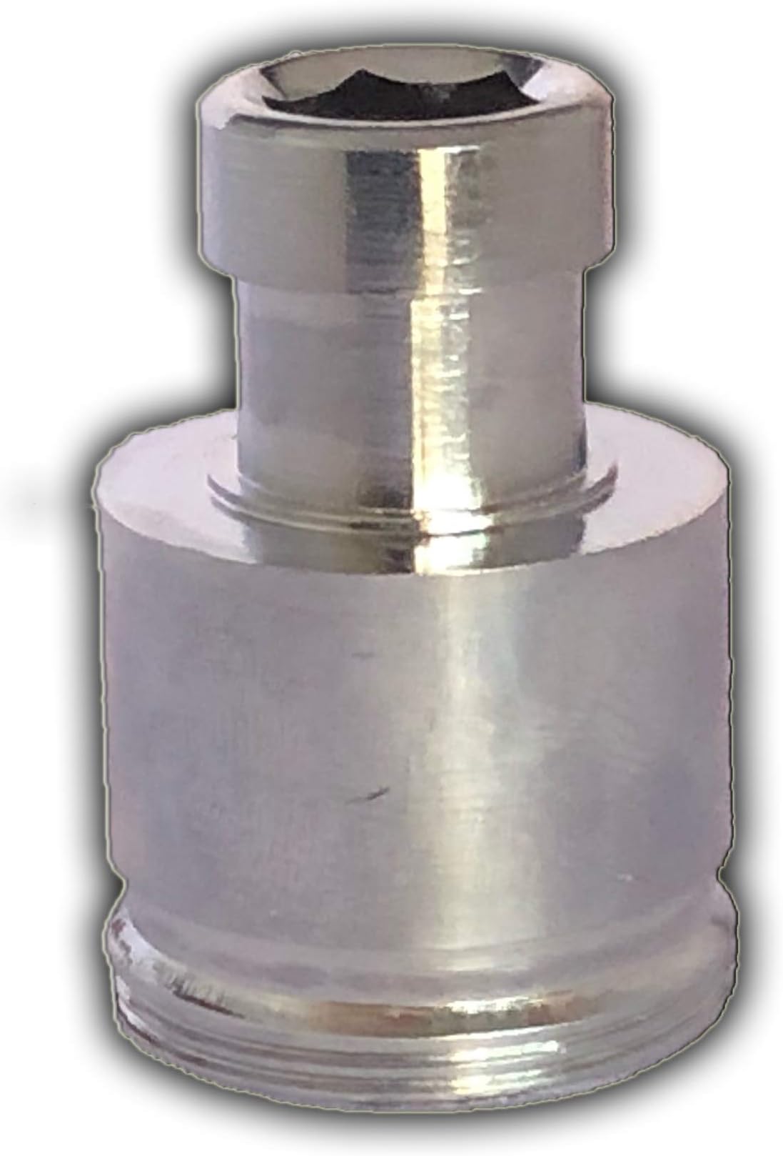 IMPODA Chrome Plated Brass Washing Machine C.P Nozzle Adapter/ Connector/Nipple (Inner threads- 1/2 inch, Outer threads: M24, Silver)