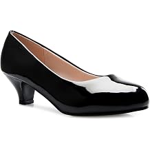 Olivia K Womens Classic Closed Toe Kitten Heel Pumps | Dress, Work, Party Low Heeled
