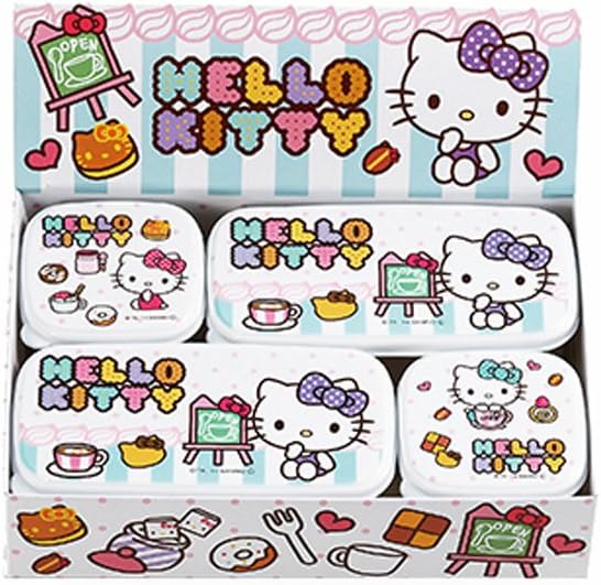 HELLO KITTY ( halo - Kitty ) Cafe Love sealed container 4pc set E A KT-105