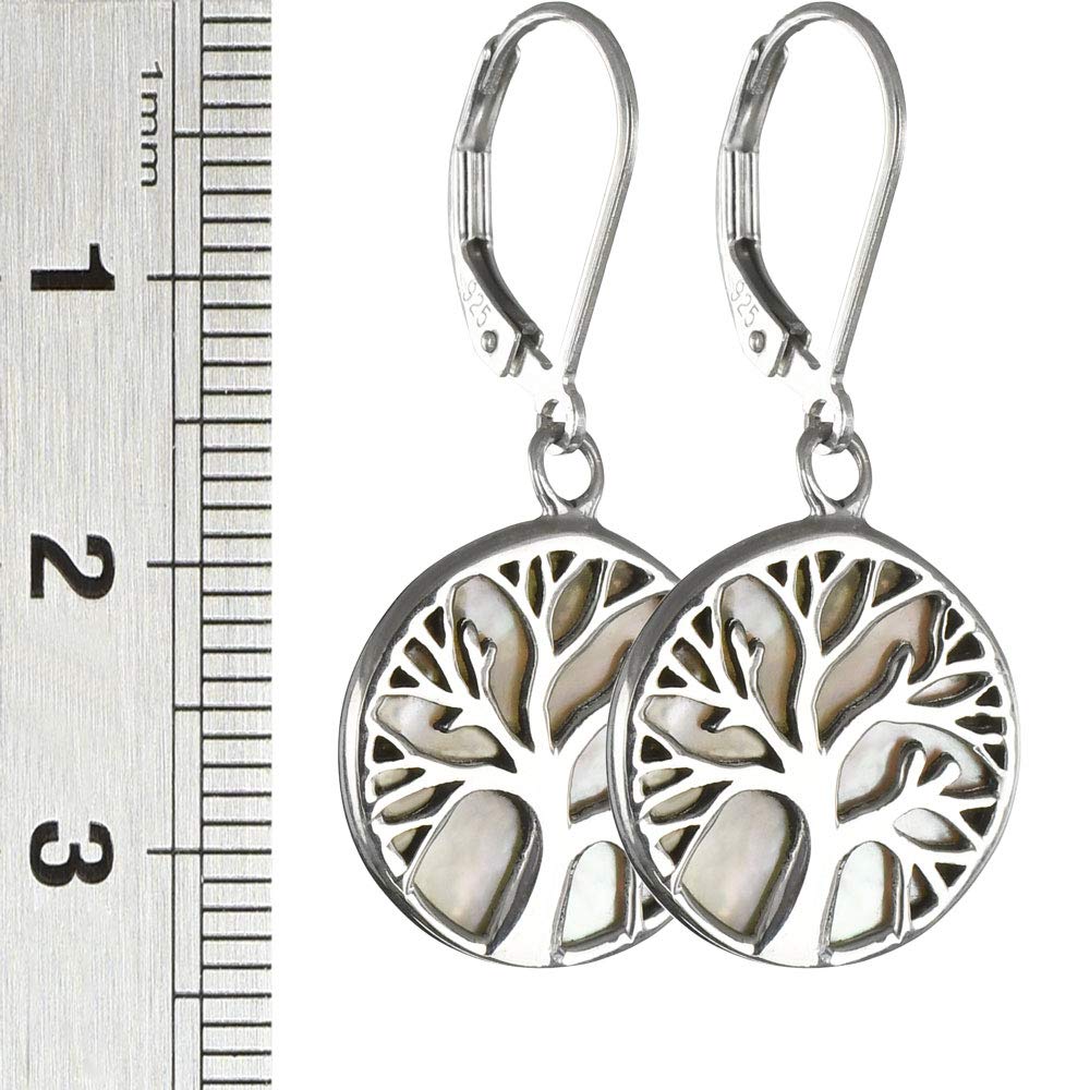 I-be Perlmutt Ohrringe Baum des Lebens – Schmuck in schimmerndem Design – 925 Sterling Silber – 394701 BDL mini KB