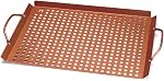 Grille en acier inoxydable Outset, ensemble de 2, plateaux 11"x7" et 11"x17" | Grilles en acier inoxydable | Plateaux à légumes pour barbecue | Facile à transporter | Plateau à fruits de mer avec trous | Infuse la saveur
