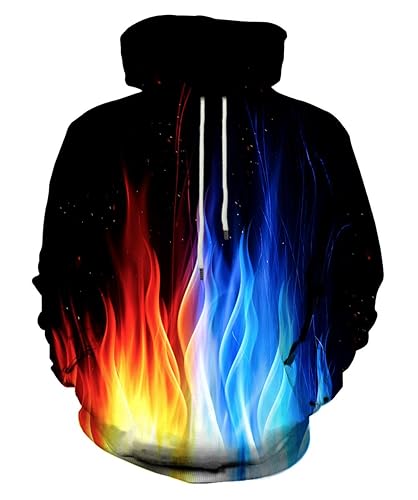 Neemanndy Unisex Colorful Graphic Hoodies 3D Print Cool Sweatshirt Cool
