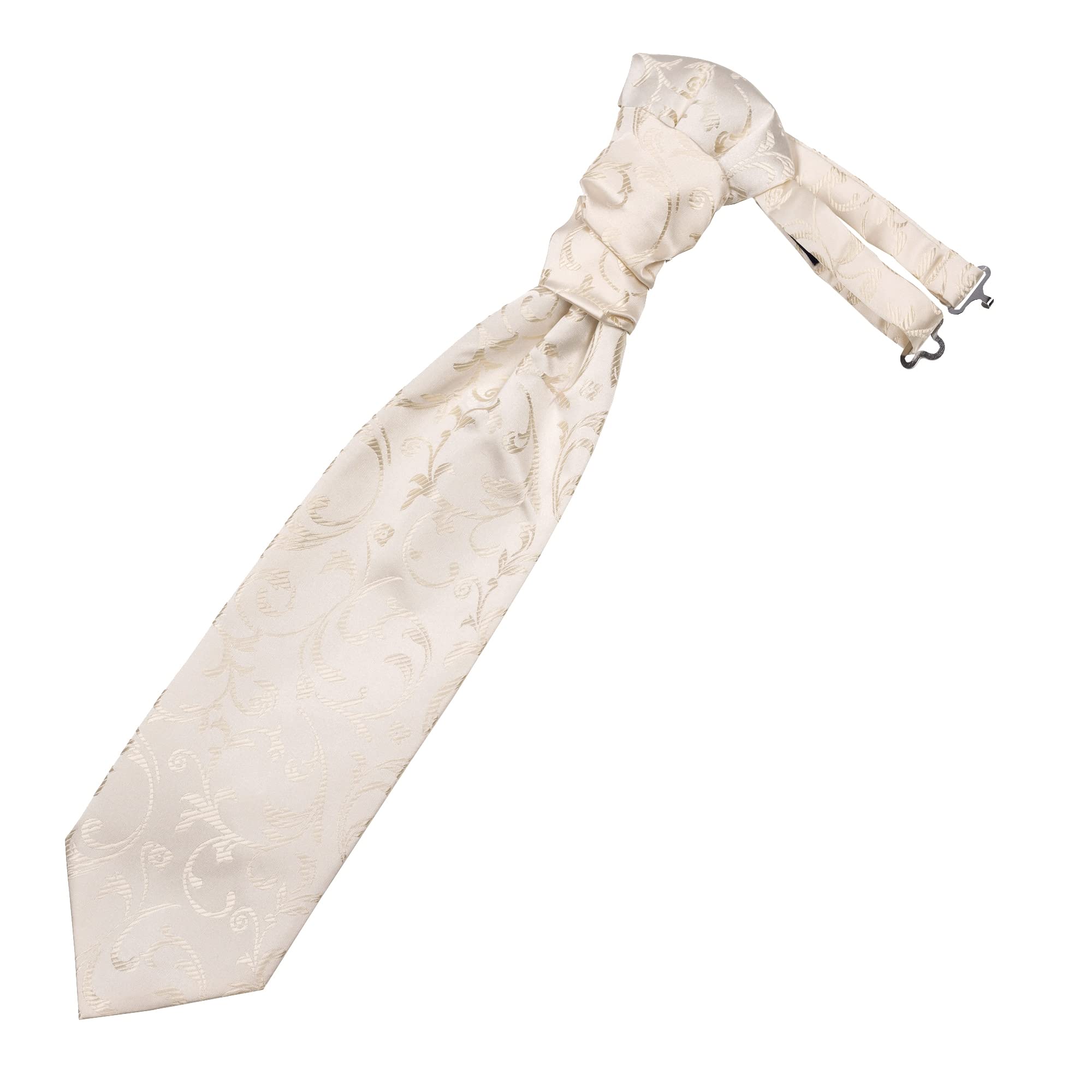 Abel & Burke Cream Swirl Leaf Wedding Cravat #AB-WCR1000/11