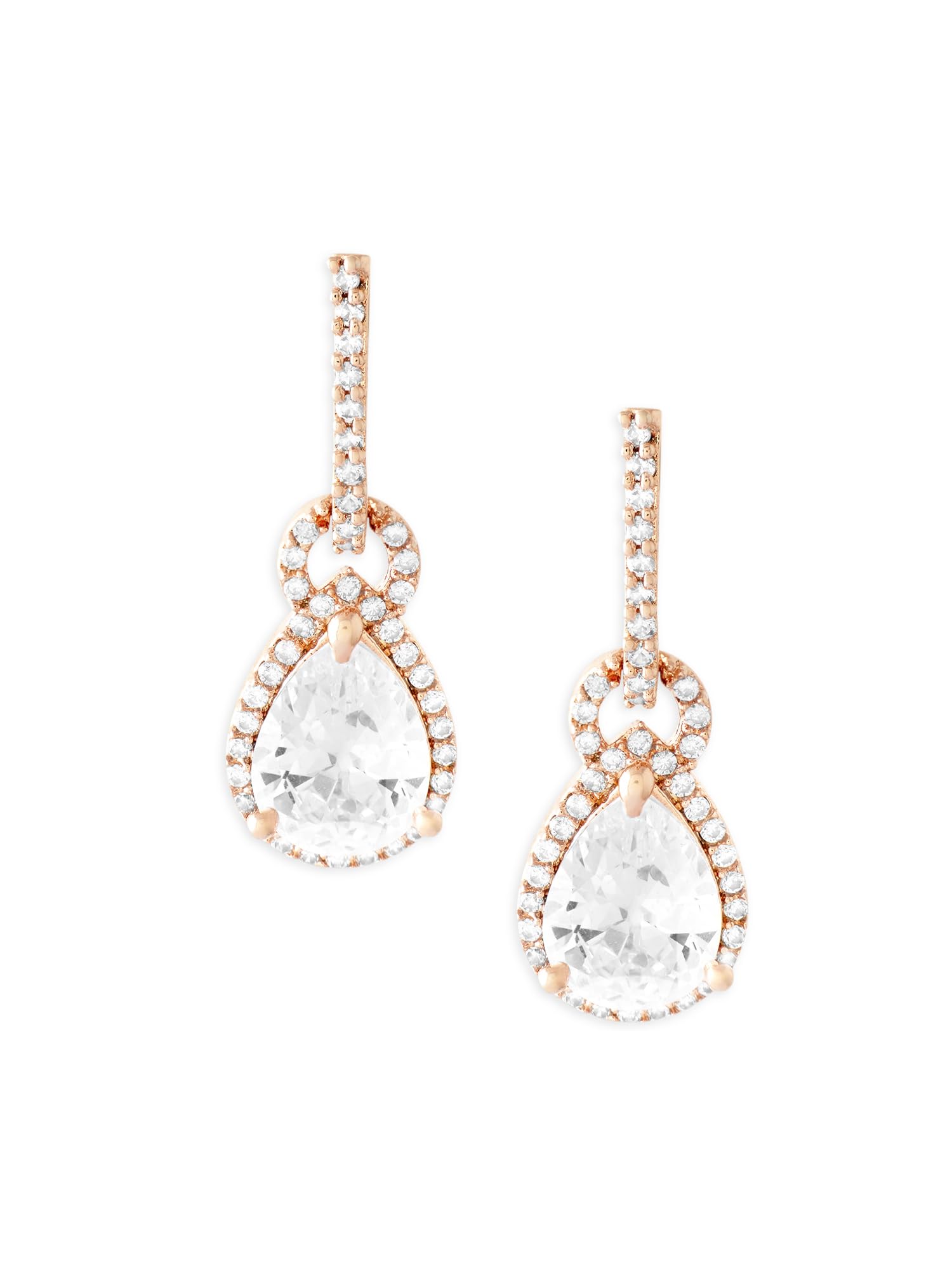 Zaveri Pearls Rose Gold Tone Contemporary Cubic Zirconia Brass Drop Earring For Women-ZPFK17147 (B0CS9KGJN1) Amazon Price History, Amazon Price Tracker