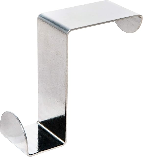 Brilliant Feet ODH45W-1 - Extra Tough Stainless Steel Over Door Hook - 25x1mm Cross Section - Use with Doors 30mm or 45mm Thick - also use with Cupboards, Cabinets and Drawers - Pack of 1
