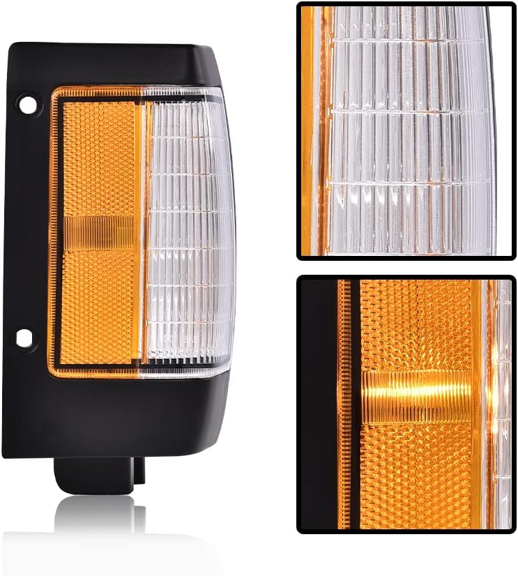 CHEDA Black Parking Corner Side Marker Signal Light Lamp Set Compatible with Nissan 1990 1991 1992 1993 1994 D21 1995 1996 1997 Pickup